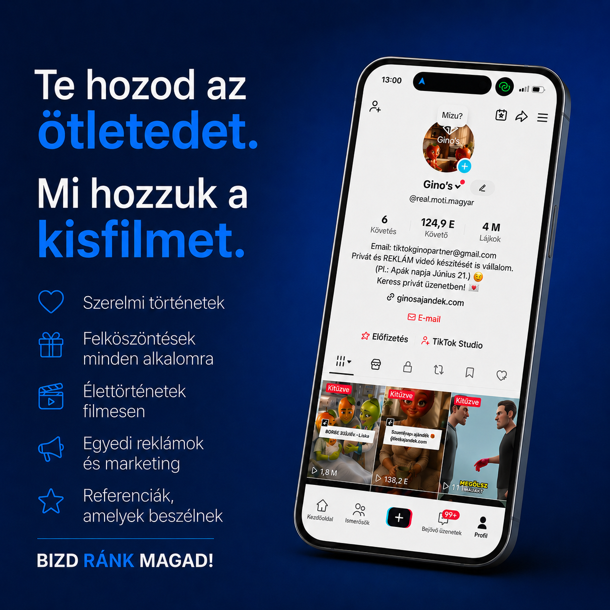 VIDEÓ+ | Egyedi videó készítés ajándékba